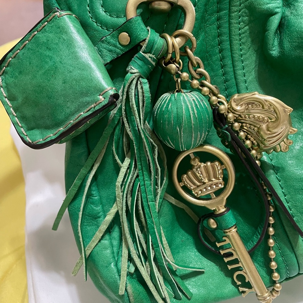 💚JUICY COUTURE💚 Vintage Vibrant Green Shoulder Bag - Picture 3 of 16